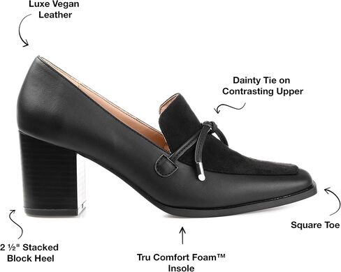 Journee Collection Womens Crawford Loafer Style Pumps with Square Toe and Bow Accent in Saudi Arabia