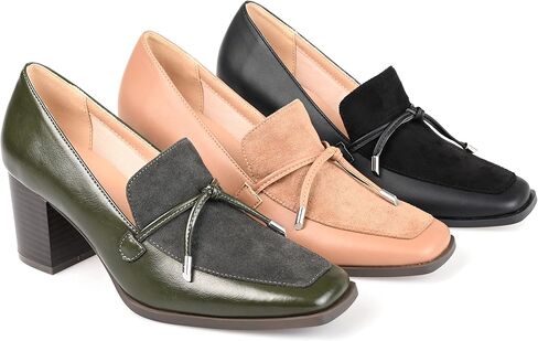 أحذية Journee Collection للسيدات من طراز Crawford Loafer مع مقدمة مربعة ولمسة فيونكة in Kuwait