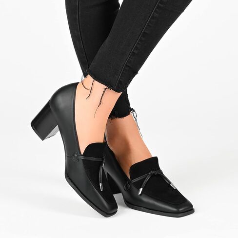 أحذية Journee Collection للسيدات من طراز Crawford Loafer مع مقدمة مربعة ولمسة فيونكة in Kuwait