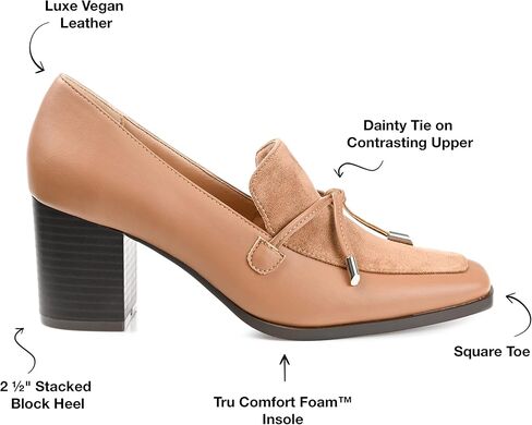 أحذية Journee Collection للسيدات من طراز Crawford Loafer مع مقدمة مربعة ولمسة فيونكة in Kuwait