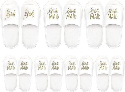Wedding Slippers Set of 2/7 bridesmaid slippers Bride Slippers for Bridal Shower Gifts Bachelorette Party Favor (Open Toe) in Saudi Arabia