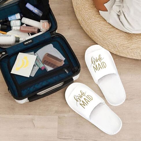 Wedding Slippers Set of 2/7 bridesmaid slippers Bride Slippers for Bridal Shower Gifts Bachelorette Party Favor (Open Toe) in Saudi Arabia