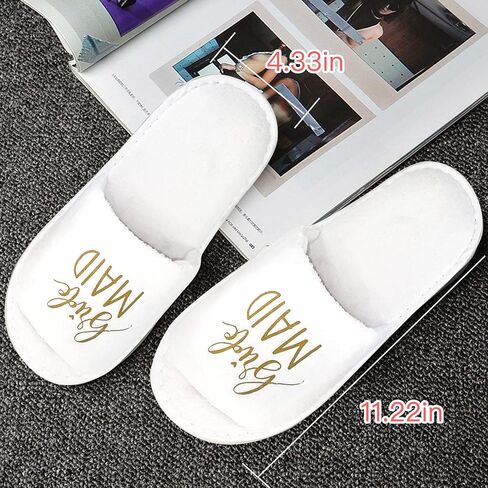 Wedding Slippers Set of 2/7 bridesmaid slippers Bride Slippers for Bridal Shower Gifts Bachelorette Party Favor (Open Toe) in Saudi Arabia