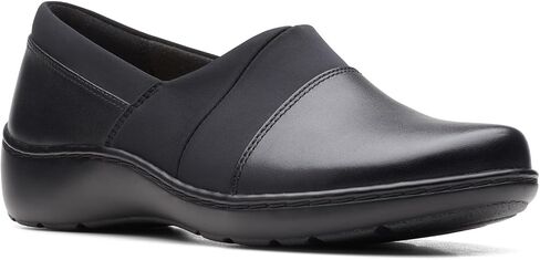 حذاء نسائي من Clarks Cora Heather Loafer مصنوع من نسيج كومبي أسود in Saudi Arabia
