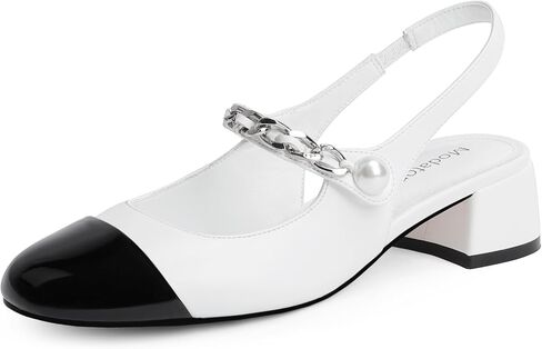 Modatope Slingback Heels for Women Round Cap Toe Heels Womens Pumps Casual Wedding Formal Dress Shoes in Saudi Arabia