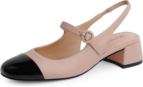Modatope Slingback Heels for Women Round Cap Toe Heels Womens Pumps Casual Wedding Formal Dress Shoes in Saudi Arabia