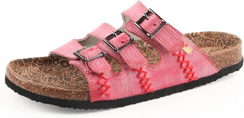 TMA EYES Womens Flat Slide Sandals with Arch Support Strap Adjustable Buckle Non Slip Rubber Sole in Saudi Arabia