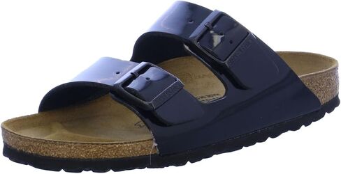 Birkenstock Women's ARIZONA Birko-Flor Patent Open Toe Sandals, Black (Schwarz Lack), 4.5 UK in Saudi Arabia