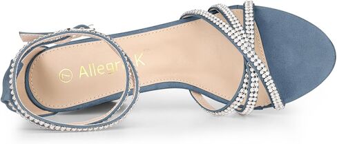 Allegra K Women's Rhinestones Strappy Chunky Heel Sandals in Saudi Arabia