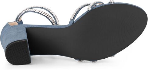 Allegra K Women's Rhinestones Strappy Chunky Heel Sandals in Saudi Arabia