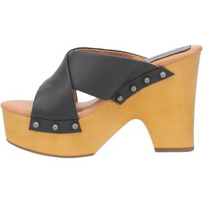 Dingo Womens Driftwood Studded Platform Athletic Sandals Casual High Heel 3" & Up - Black in Saudi Arabia