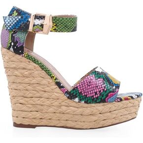 Privileged Lemon Drop Modena Ankle Buckle High Heel Wedges for Women