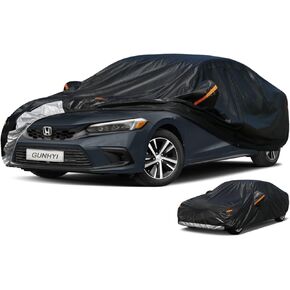Small Car Cover for Sports Coupe Waterproof All Weather, 7 Layers Heavy Duty Full Exterior Cover Universal Fit Mazda Miata/MX-5, Honda S2000, BMW Z3, Saturn Sky etc (Coupe, up to 163 inch)