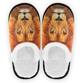 النعال النسائية لينة غامض المضادة للانزلاق وحيد الصوف المرجاني السفر شبشب منزل دافئ أفخم غرفة نوم أحذية منزلية الأسد الملك 5-8 in Kuwait