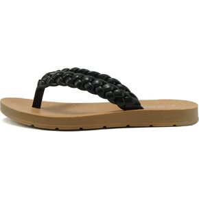 Soda STILL ~ Women Casual Comfort Braided Flip Flops Flat Fashion Thong Sandal
