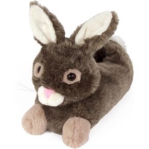 Brown Bunny Rabbit Slippers - Plush Animal House Shoes, 7.5-10.5 Women/6-9 Men