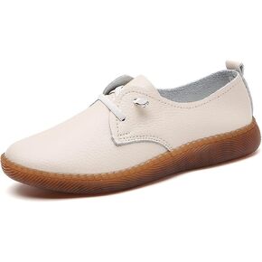 Women's Casual Slip On Flat Heel Soft Sole Loafers,Comfortable Leather Outdoor Walking Flats Breathable Fashion Sneakers