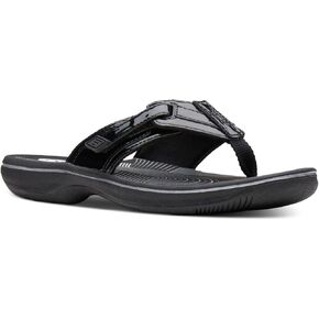 Cloudsteppers by Clarks Womens Brinkley Jazz Flat Sandals Black 8 Medium (B,M)