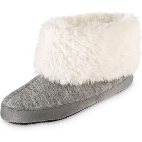 isotoner Women's Recycled Comfort Memory Foam Heather Knit Marisol Boot Slippers in Kuwait