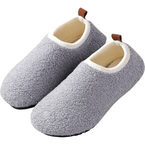 Women's House Shoes Fuzzy Fur Slippers Casual Non Slip Men's Barefoot Slipper Socks Warm Closed Lightweight and Breathable Indoor Outdoor Shoes