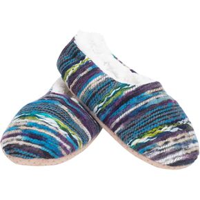 Elanze Designs Yarn Craft Blend Womens Plush Lined Cozy Non Slip Indoor Soft Slippers