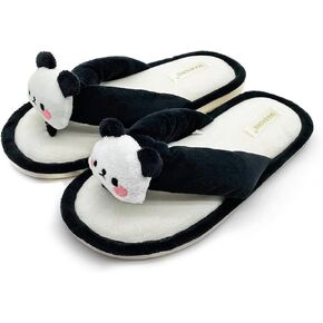Women House Slippers Thong Slippers with Cute Animal, Memory Foam Flip-Flop Slippers for Women Indoor