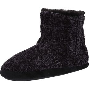 Dearfoams Women's Leah Marled Chenille Knit Bootie Slipper