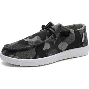 Lightweight Boat Shoes for Women, Womens Casual Loafers, Womens Slip On Deck Shoes, Breathable Canvas Walking Shoes for Women