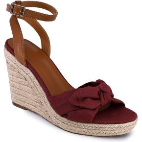 Nautica Women's Espadrille Wedge Sandals with Elegant Knotty Bow Detail - Stylish Summer Footwear
