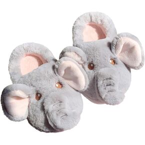 Elephant Cotton Slippers - Women's Fashionable and Cute Warm Plush Slip-Ons