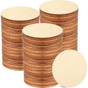 80 Pieces 4 Inch Unfinished Wooden Square Blank Natural Wood Slices Wooden Cutout Tiles for DIY Crafts Home Decoration Painting Staining (Square)