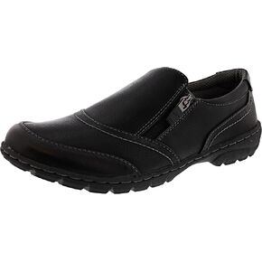 Dr. Scholl's Women Hyacinth Faux Leather Slip On Casual Shoes, Black, 10M
