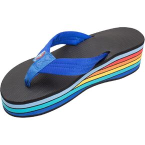 Rainbow Sandals Women's Six Layer Wedge Rubber 1" EVA Filled Nylon Strap