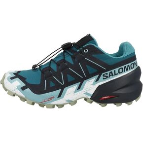 حذاء Salomon للسيدات Speedcross 6 للتنزه سيرًا على الأقدام، تاهيتي تايد/كربون/شاي، 7.5 متر