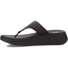 صندل FitFlop F-Mode مصنوع من الرافية المنسوجة ومقدمة مسطحة