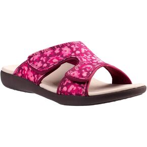 Spenco Women's Kholo Mod Floral Slide Sandal, Red Plum, 5