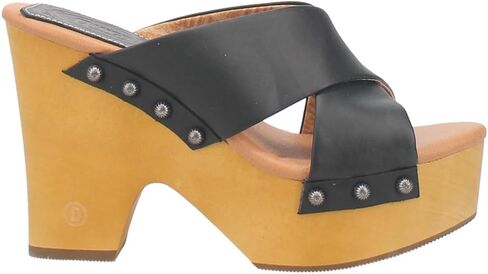Dingo Womens Driftwood Studded Platform Athletic Sandals Casual High Heel 3" & Up - Black in Saudi Arabia