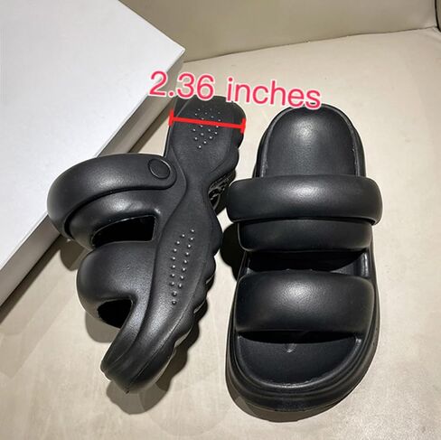 Platform Slippers Cute Slip-on Sandals EVA Ultra Thick Cushion Sole Fashion Summer Cloud Preppy Slides Outdoor for Women in Saudi Arabia
