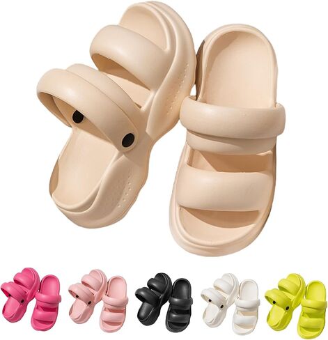 Platform Slippers Cute Slip-on Sandals EVA Ultra Thick Cushion Sole Fashion Summer Cloud Preppy Slides Outdoor for Women in Saudi Arabia