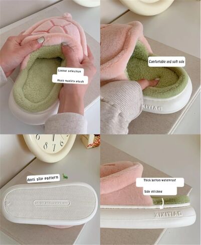 Women's Plush Cute Turtle Slippers Comfortable Men's Anti slip Home Thick Sole Winter and Autumn Cotton Slippers in Saudi Arabia