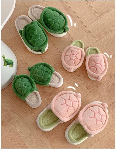 Women's Plush Cute Turtle Slippers Comfortable Men's Anti slip Home Thick Sole Winter and Autumn Cotton Slippers in Saudi Arabia