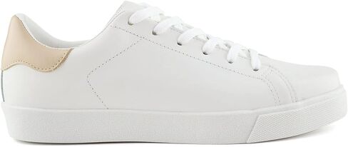 Marc Joseph New York Womens Casual Comfortable Genuine Leather Lightweight Low Top Fashion Slip-On Laceup Walking Sneaker Flat Shoes in Saudi Arabia