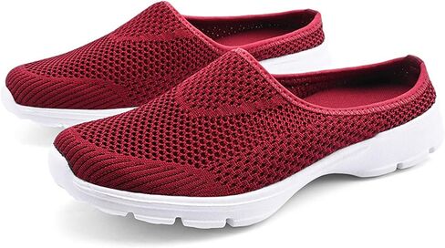Women's Casual Slip on Half Shoes Breathable Arch Support Walking Mules Shoes Open Back Slip on Flats Non-Slip Sneakers Sandals in Saudi Arabia