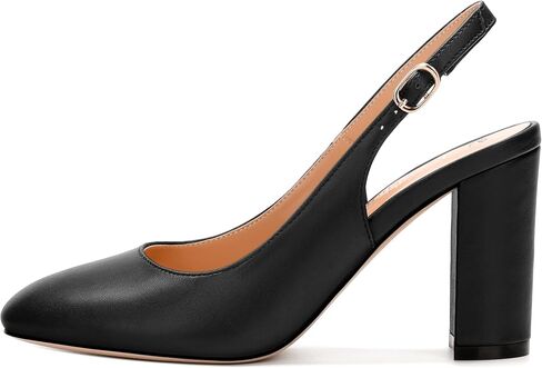 Women's Pumps, Block Heel Round Toe Dress Pumps Shoes for Women, Classic Round Toe High Chunky Heel Pumps in Saudi Arabia