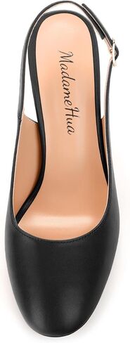 Women's Pumps, Block Heel Round Toe Dress Pumps Shoes for Women, Classic Round Toe High Chunky Heel Pumps in Saudi Arabia