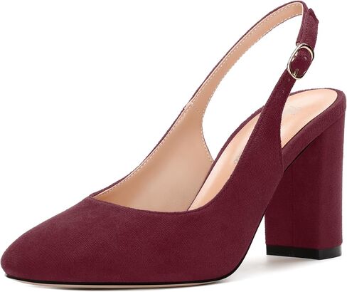 Women's Pumps, Block Heel Round Toe Dress Pumps Shoes for Women, Classic Round Toe High Chunky Heel Pumps in Saudi Arabia