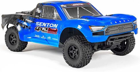 ARRMA RC Truck 1/10 SENTON 4X2 Boost MEGA 550 Brushed Short Course Truck RTR with Battery & Charger, Blue, ARA4103SV4T2 in Saudi Arabia