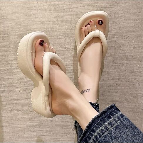 OYOANGLE Women's Platform Flip Flop Sandals Breathable Comfy Outdoor Toe Post Chunky Heeled Thong Slippers in Saudi Arabia