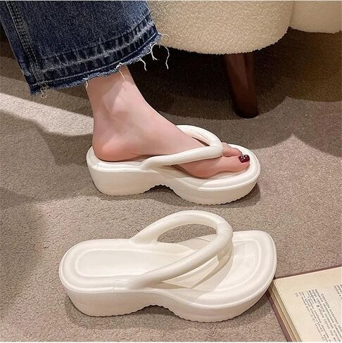 OYOANGLE Women's Platform Flip Flop Sandals Breathable Comfy Outdoor Toe Post Chunky Heeled Thong Slippers in Saudi Arabia