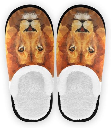 النعال النسائية لينة غامض المضادة للانزلاق وحيد الصوف المرجاني السفر شبشب منزل دافئ أفخم غرفة نوم أحذية منزلية الأسد الملك 5-8 in Kuwait